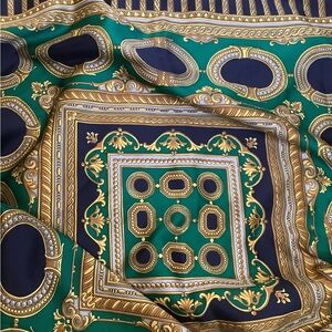 Symphony Scarfs blue green gold Versatile made in Italy nice designs good square